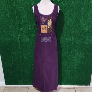 Amanda Smith Vintage Embrpided Purple Artistic Maxi Dress